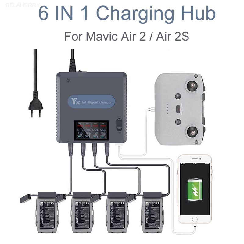 Drone Charging Hub - Caricabatteria con display digitale 6 in